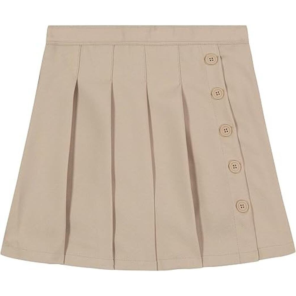 Nautica Girls School Uniform Pleated Pull-on Skort, Skirt With Shorts, Khaki, 16